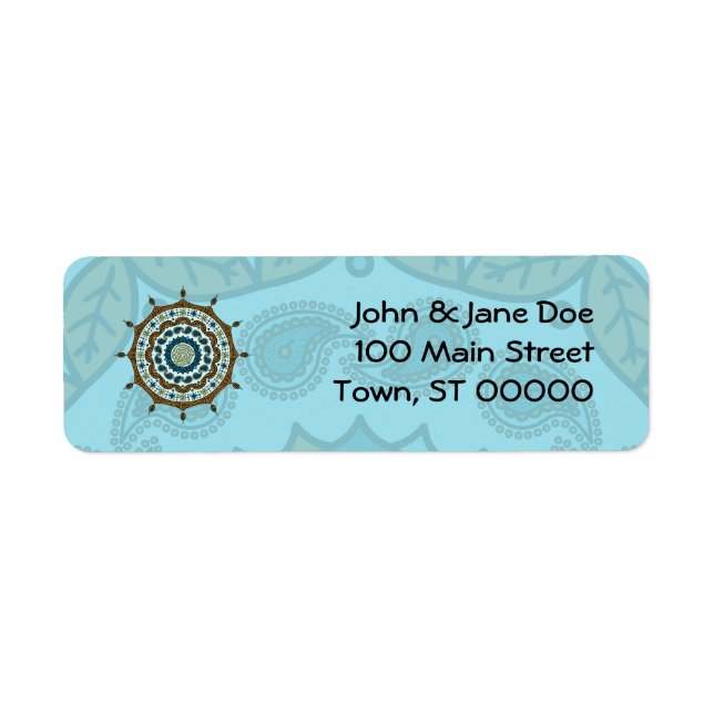 Mehndi Fantasy Copper Return Address Label (Front)