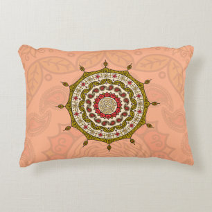 Mehndi Fantasy Gold Accent Pillow