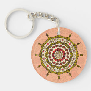 Mehndi Fantasy Gold Acrylic Keychain