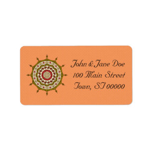 Mehndi Fantasy Gold Address Label