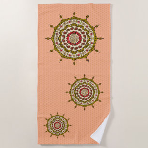 Mehndi Fantasy Gold Beach Towel
