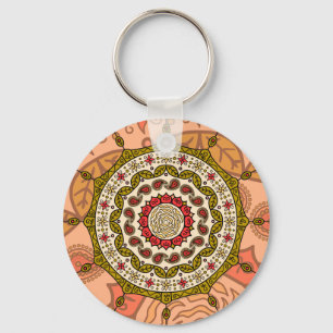 Mehndi Fantasy Gold Keychain