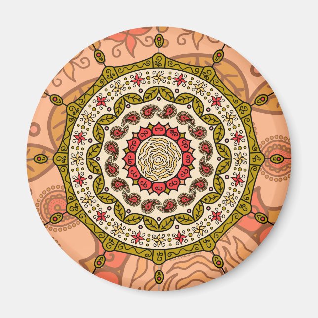 Mehndi Fantasy Gold Magnet (Front)