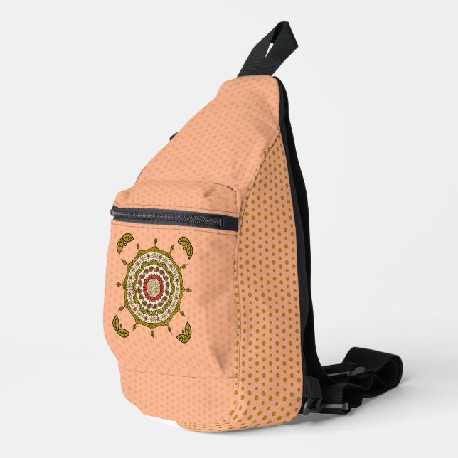 Mehndi Fantasy Gold Sling Bag (Right Corner)