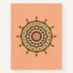 Mehndi Fantasy Gold Spiral Notebook