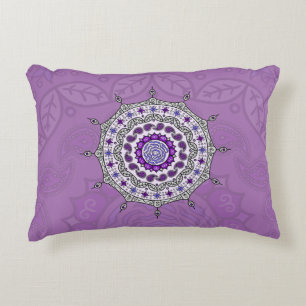 Mehndi Fantasy Silver Accent Pillow
