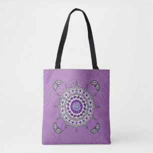 Mehndi Fantasy Silver All-Over-Print Bag