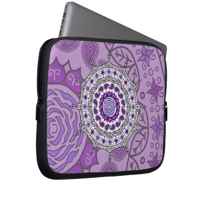 Mehndi Fantasy Silver Laptop Case (Front Right)