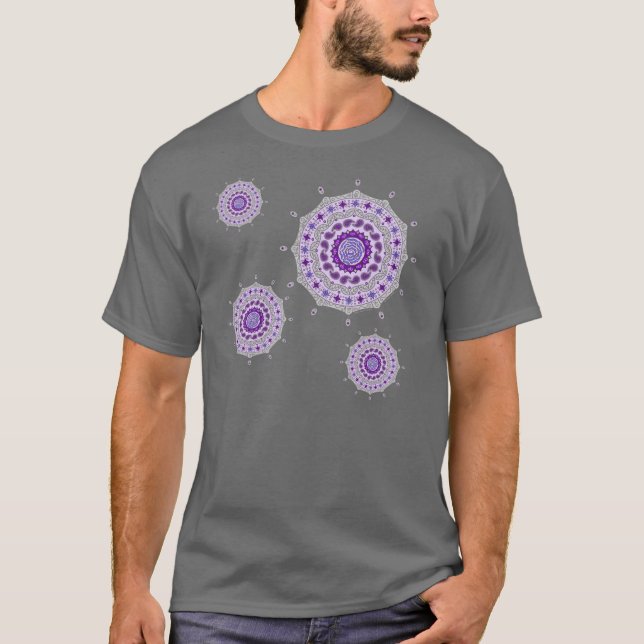 Mehndi Fantasy Silver Men's Dark Shirt (Front)