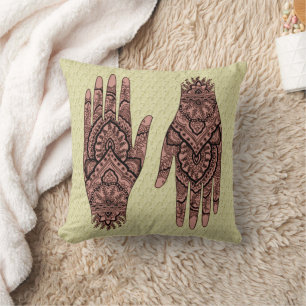 Mehndi Hand Tattoo Art  Cushion