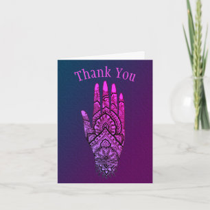 Mehndi Hand Tattoo  Art Design  Thank You Card