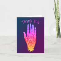 Mehndi Hand Tattoo Art Rainbow Thank You Card