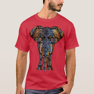 mehndi henna elephant colourful psychedelic tshirt