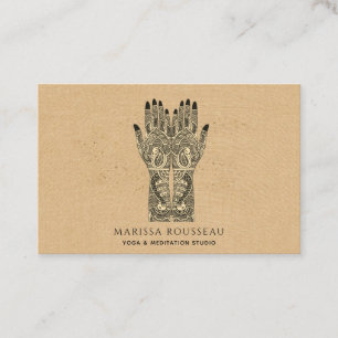 Mehndi Henna Hands Yoga Studio  Business Card