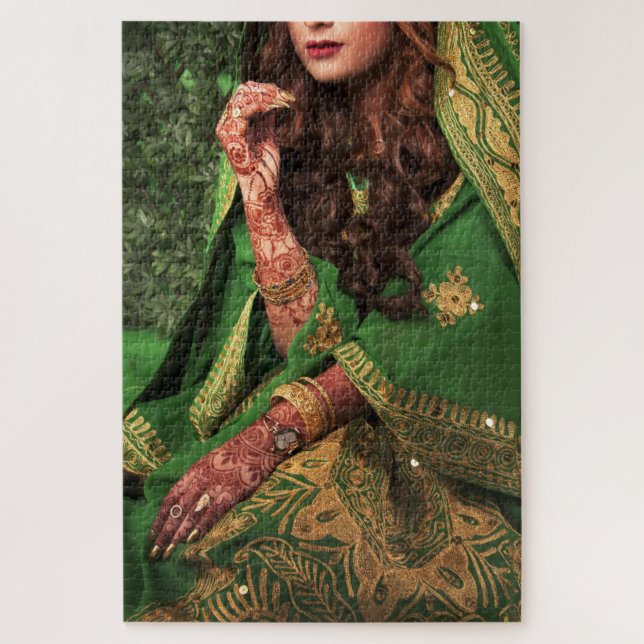 Mehndi Henna, Indian Bride Jigsaw Puzzle 1014 pc. (Vertical)