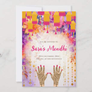 Mehndi invitations Digital Dholki invite