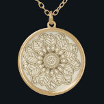 Mehndi Lace  (Bridesmaid Necklace) Gold Plated Necklace<br><div class="desc">This gold finished necklace makes a lovely gift for your bridesmaids that they will cherish forever. At the centre is an elegant design of golden lace against an ivory background. Available in 3 sizes. Coordinates with our </div>