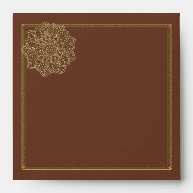 Mehndi Lace (Brown Envelope for 5"x5" cards) (Front)