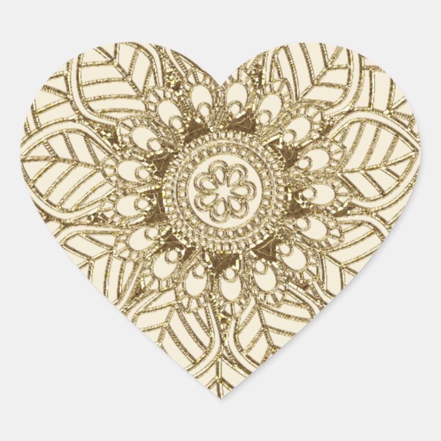 Mehndi Lace (Heart-shaped Stickers) Heart Sticker (Front)