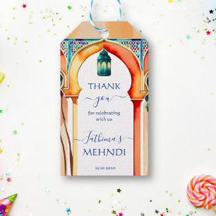 Mehndi Morocco Arabian style arch thank you favour Gift Tags