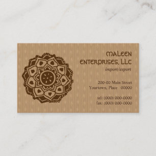 Mehndi Ornamental Business Cards