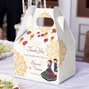 Mehndi & sangeet manadala and cute Indian couple Favour Box