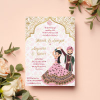Mehndi sangeet pink gold Indian wedding template