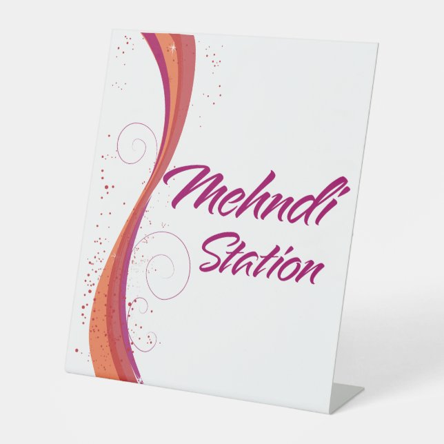 Mehndi station pedestal sign (Front)