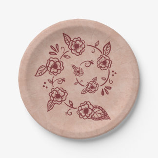 Mehndi Swirl Design Paper Plates