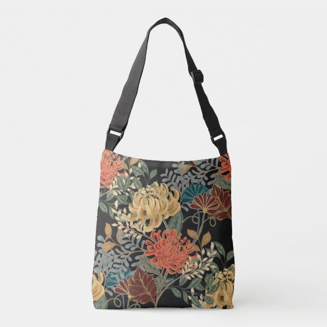 Mehndi Tracery Tile: Ethnic Seamless Design Crossbody Bag (Front)