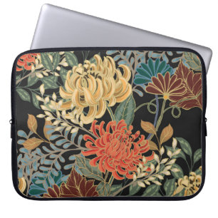 Mehndi Tracery Tile: Ethnic Seamless Design Laptop Sleeve