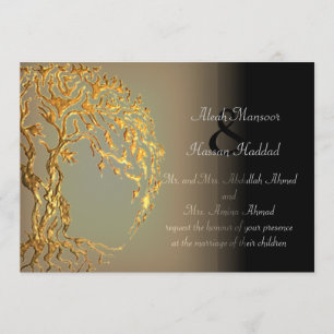 Mehndi Tree of Life (Gold) Invitation