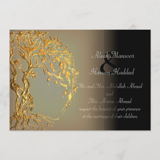 Mehndi Tree of Life (Gold) Invitation