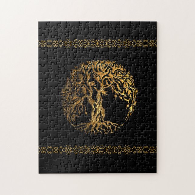 Mehndi Tree of Life (Gold) Jigsaw Puzzle (Vertical)