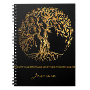 Mehndi Tree of Life (Gold) Notebook