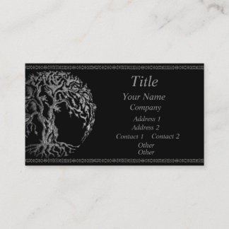 Mehndi Tree of Life (Henna) (Silver) Business Card