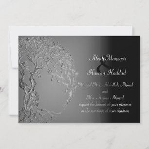 Mehndi Tree of Life (Henna) (Silver) Invitation