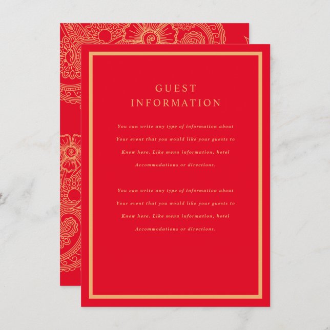 Mehndi Wedding Insert (Front/Back)