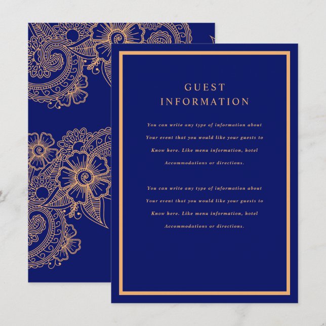 Mehndi Wedding Insert (Front/Back)