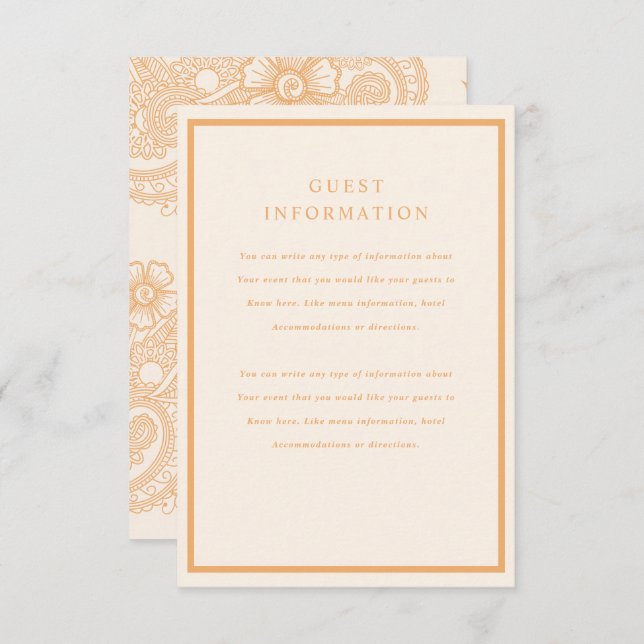 Mehndi Wedding Insert (Front/Back)