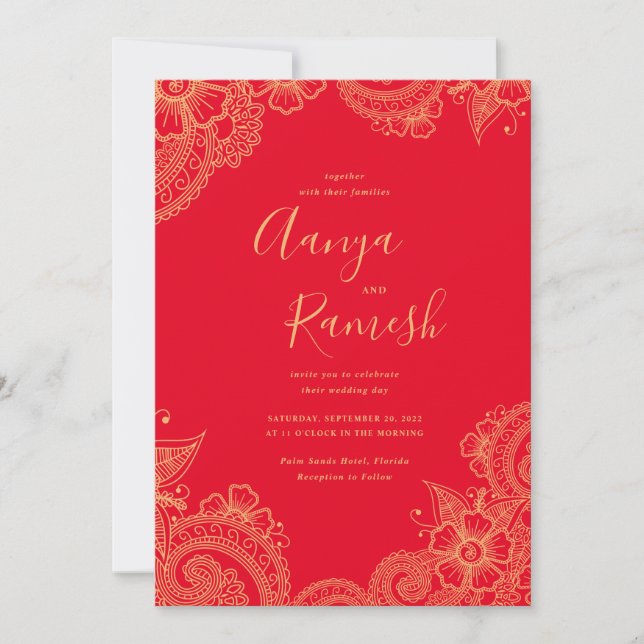 Mehndi Wedding Invitations (Front)