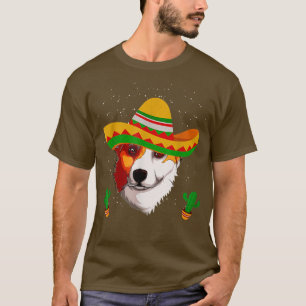Meican Sombrero Wearing Corgi Cinco De Mayo T-Shirt