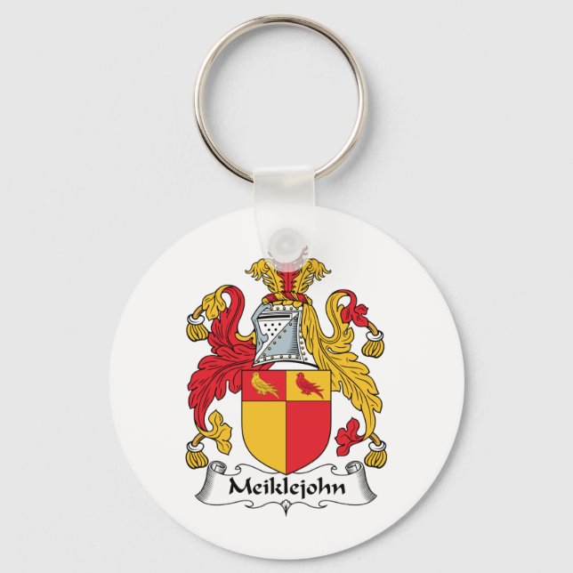 Meiklejohn Family Crest Key Ring (Front)