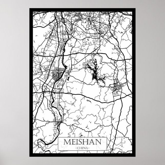 Meishan China City Map Poster (Front)