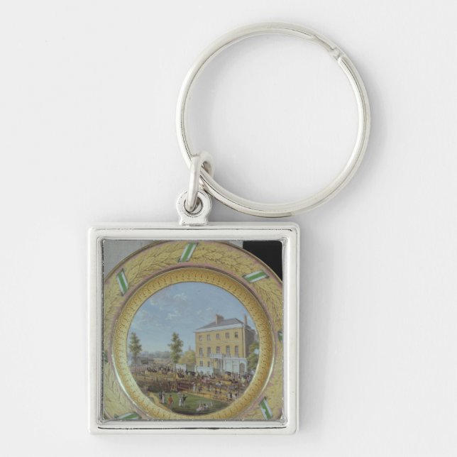 Meissen plate, decorated with a scene of key ring (Front)