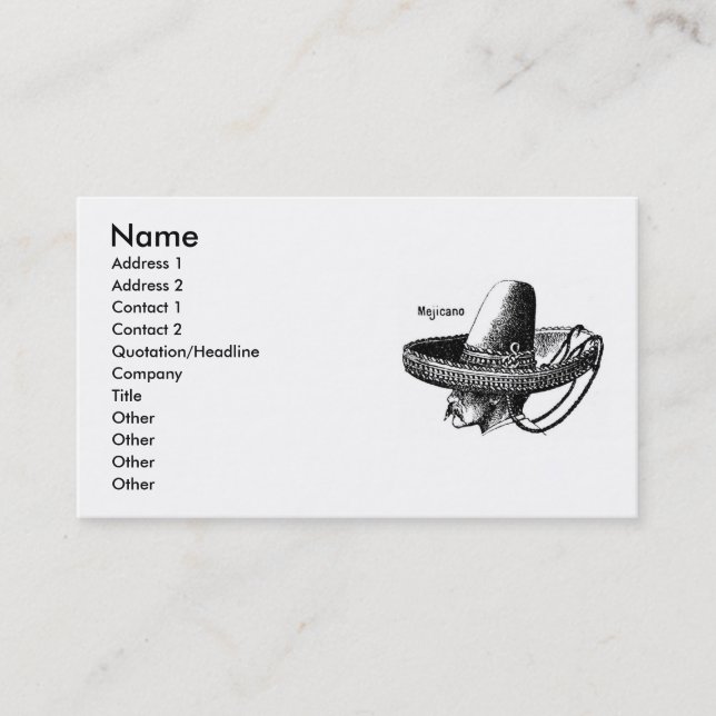Mejicano-Mexicano Business Card (Front)
