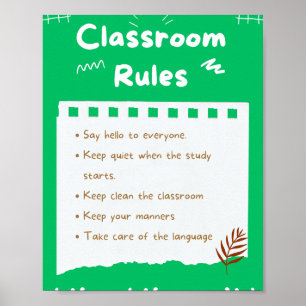 MEKIMI- Aesthetic Printable Classroom Rules Poster