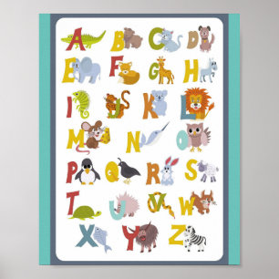 MEKIMI-  Cute Animal Alphabet Poster