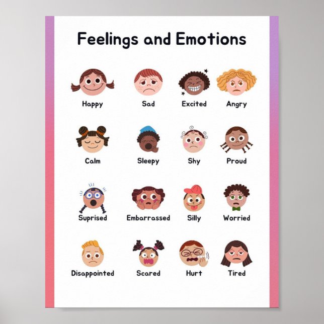 MEKIMI-  Illustrative Feelings and Emotions Poster (Front)