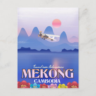 Mekong River Cambodia Vacation poster Postcard
